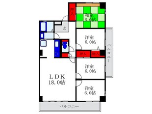 グリ－ンコスモ1号館の物件間取画像